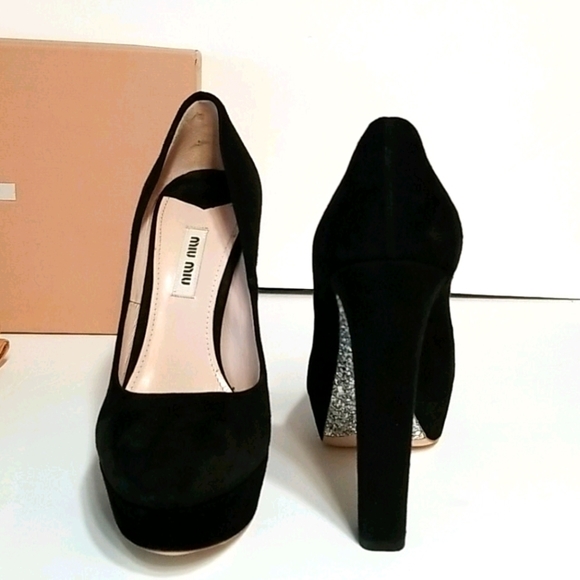 MIU MIU Silver Suede heels - Picture 7 of 14